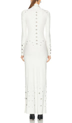 Ishana White Long Sleeve Embellished Maxi Dress Flowering Girl