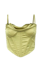 Brown Corset Top Flowering Girl