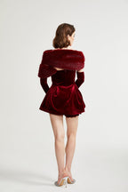 Wivika Velvet Fur Dress Flowering Girl