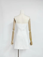 Rosario Appliqué Floral Bustier Mini Dress In White Flowering Girl