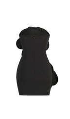 Strapless Flower Mini Dress In Black Flowering Girl