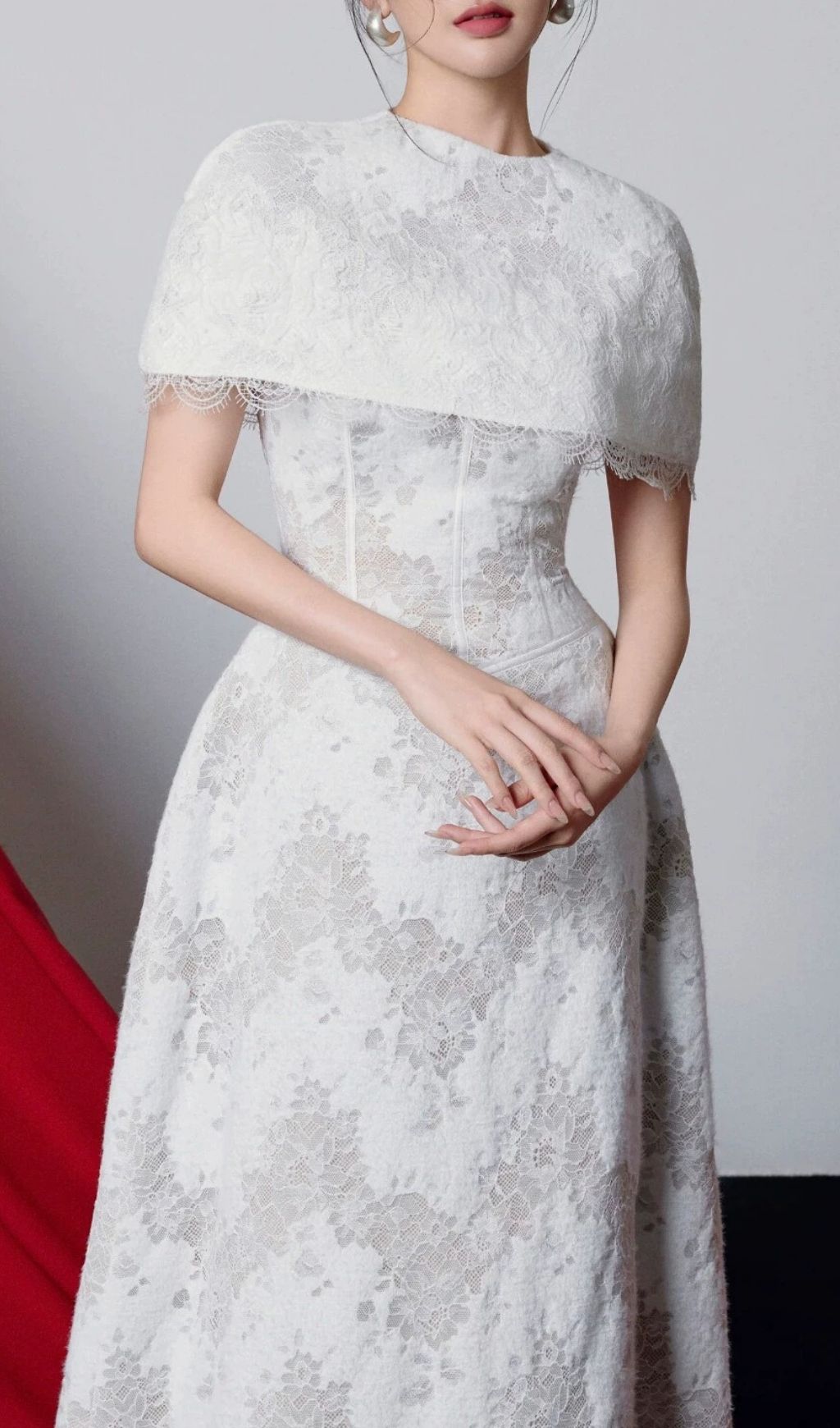 Keoni White Lace Midi Dress Flowering Girl