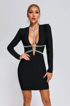 Hazel Diamante Mini Bandage Dress Flowering Girl