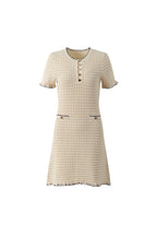 Simona Hollow Knit Mini Dress In Apricot Flowering Girl