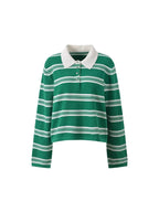 Cropped Striped Polo Sweater Flowering Girl