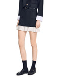 Short Striped Ruffled Skirt Flowering Girl
