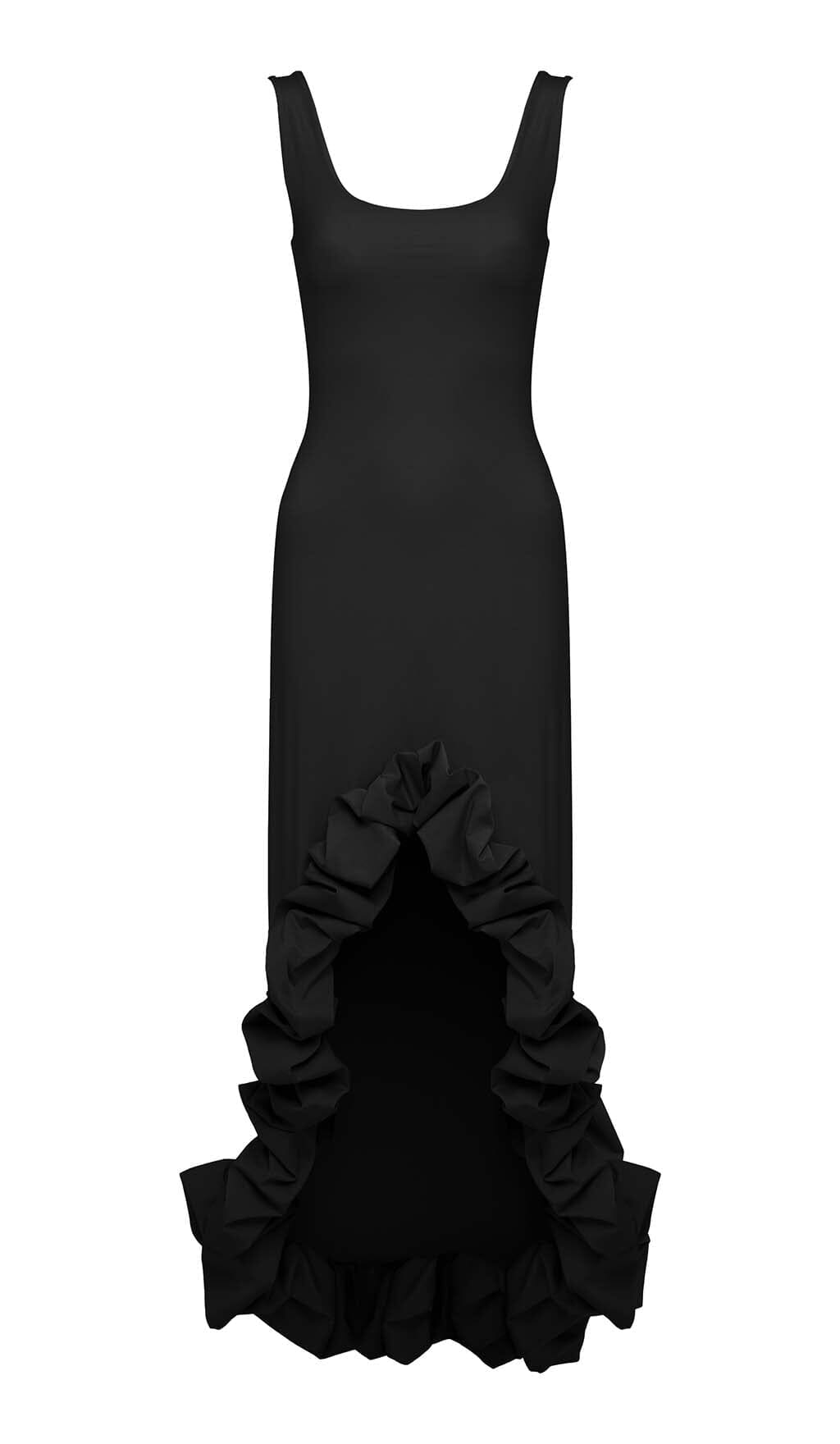 High-Low Hemline Dress In Black