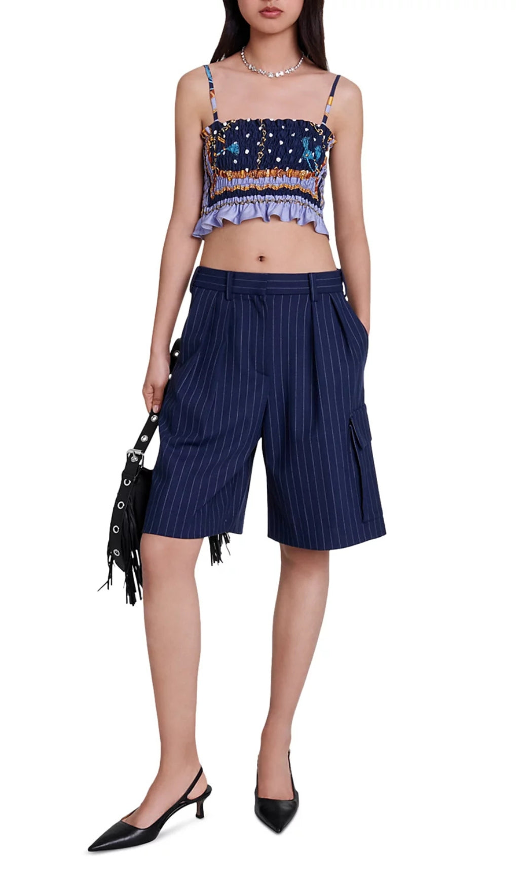 Lando Printed Crop Top Flowering Girl