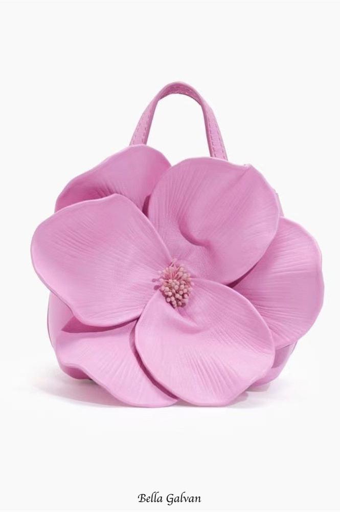 Floral PU Leather Handbag Flowering Girl