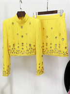 Cordis Crystal Long Sleeve Two-Piece Set Flowering Girl
