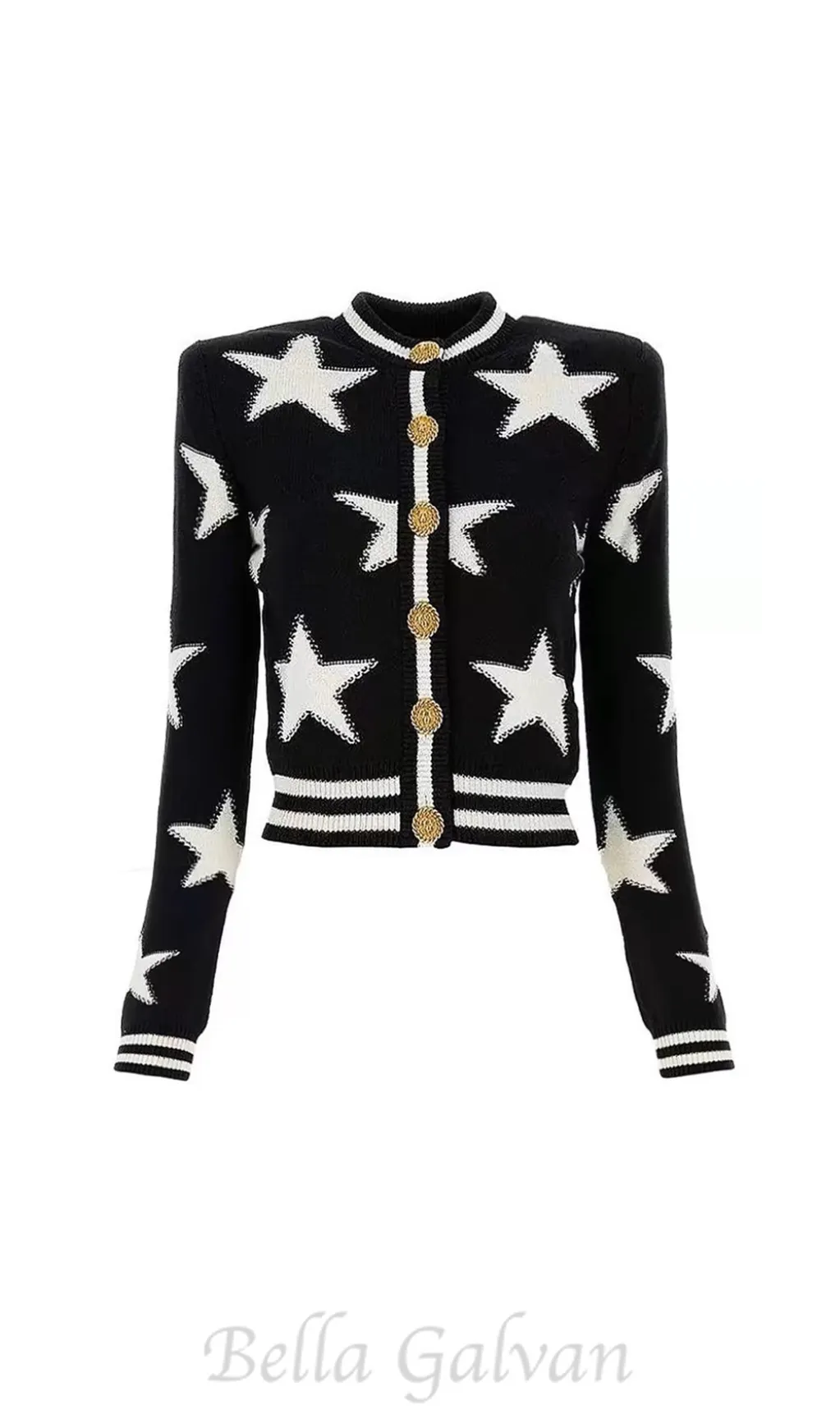 Star Jacquard black Cardigan Flowering Girl