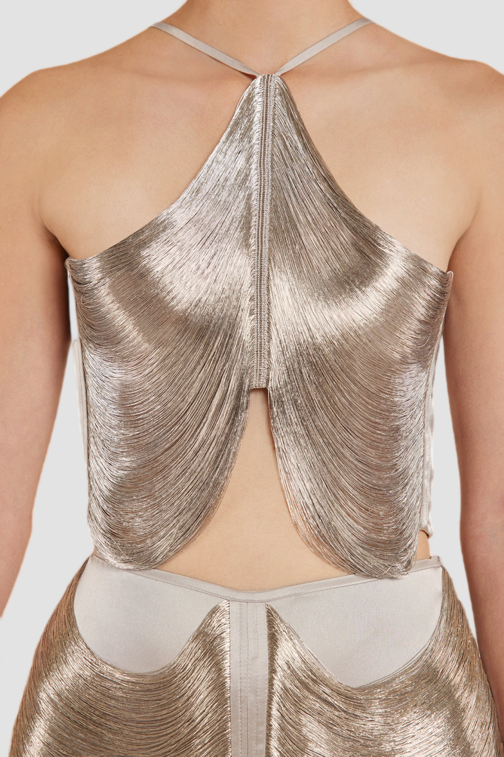 Veroty Halter Fringe Top - Silver Flowering Girl