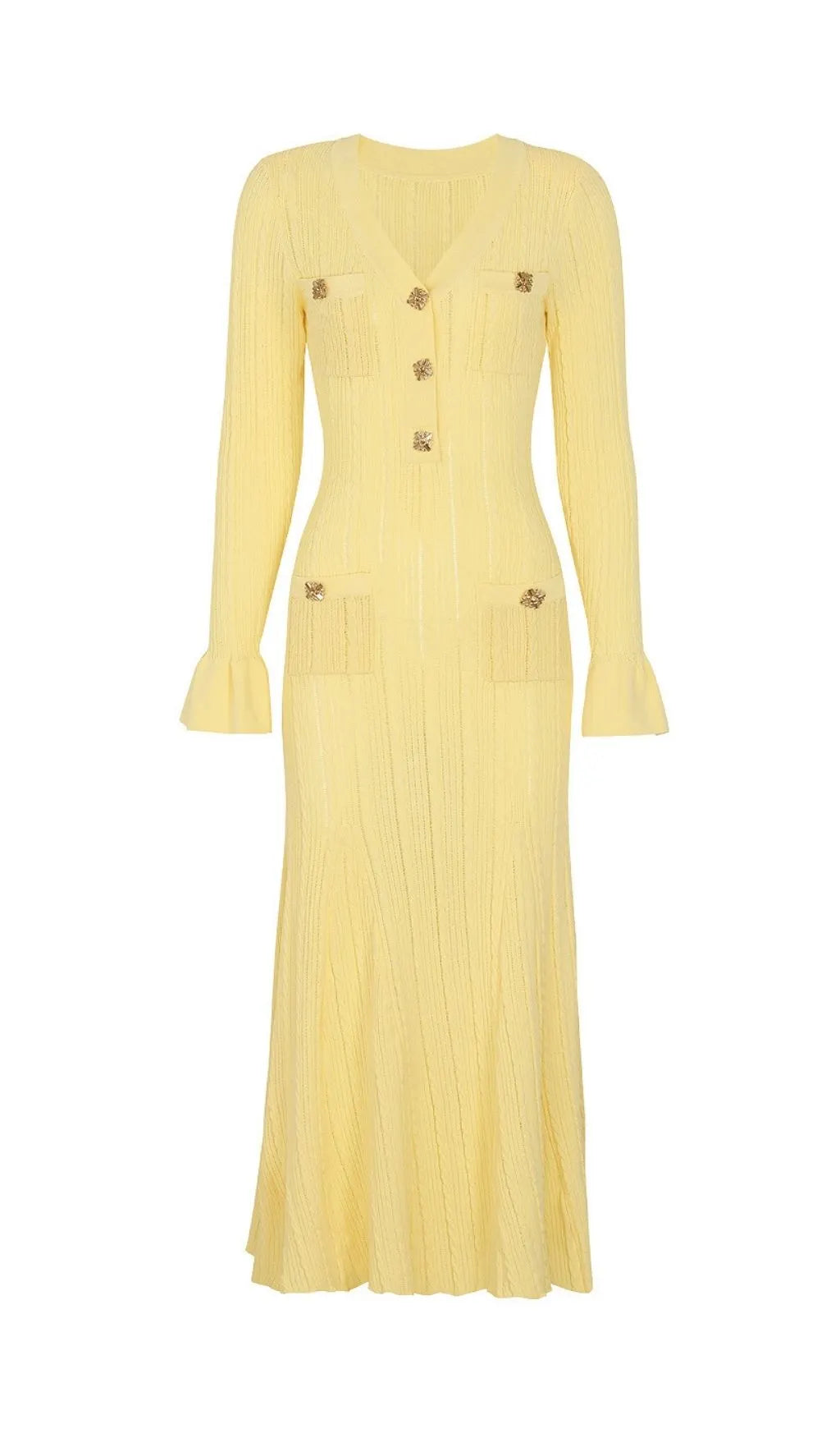 Kayce Long Sleeve Knit Midi Dress Flowering Girl