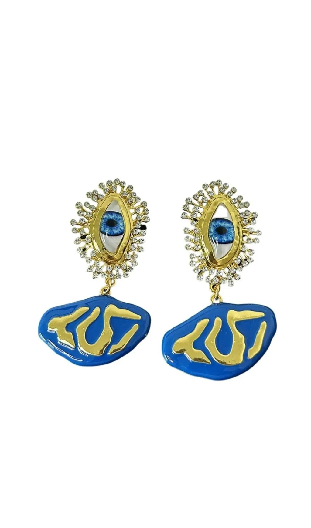 Chimene Rhinestone Eye Earrings Flowering Girl