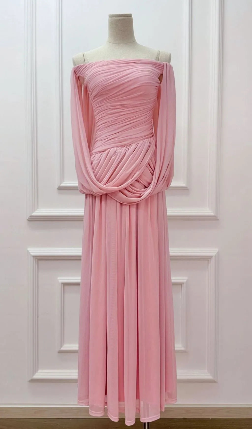 Kelsy Ruched Off-Shoulder Maxi Dress Flowering Girl