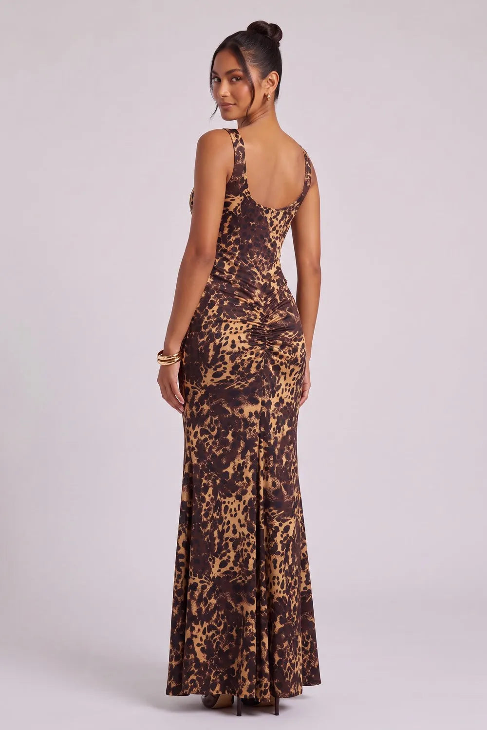 Leopard Print Floor-Length Maxi Dress Flowering Girl