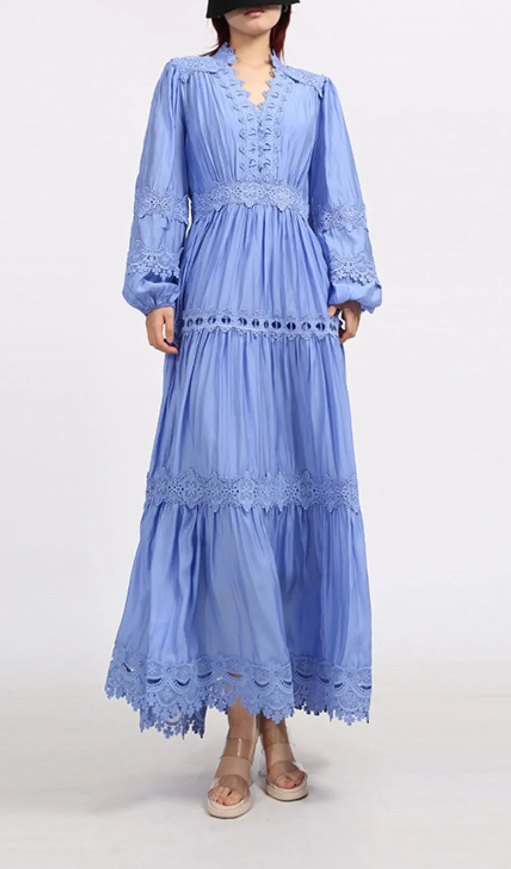 Estée Blue Long Sleeve Maxi Dress Flowering Girl