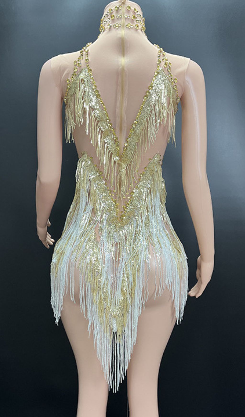 Fion Sleeveless Sequin Tassel Mini Dress Flowering Girl