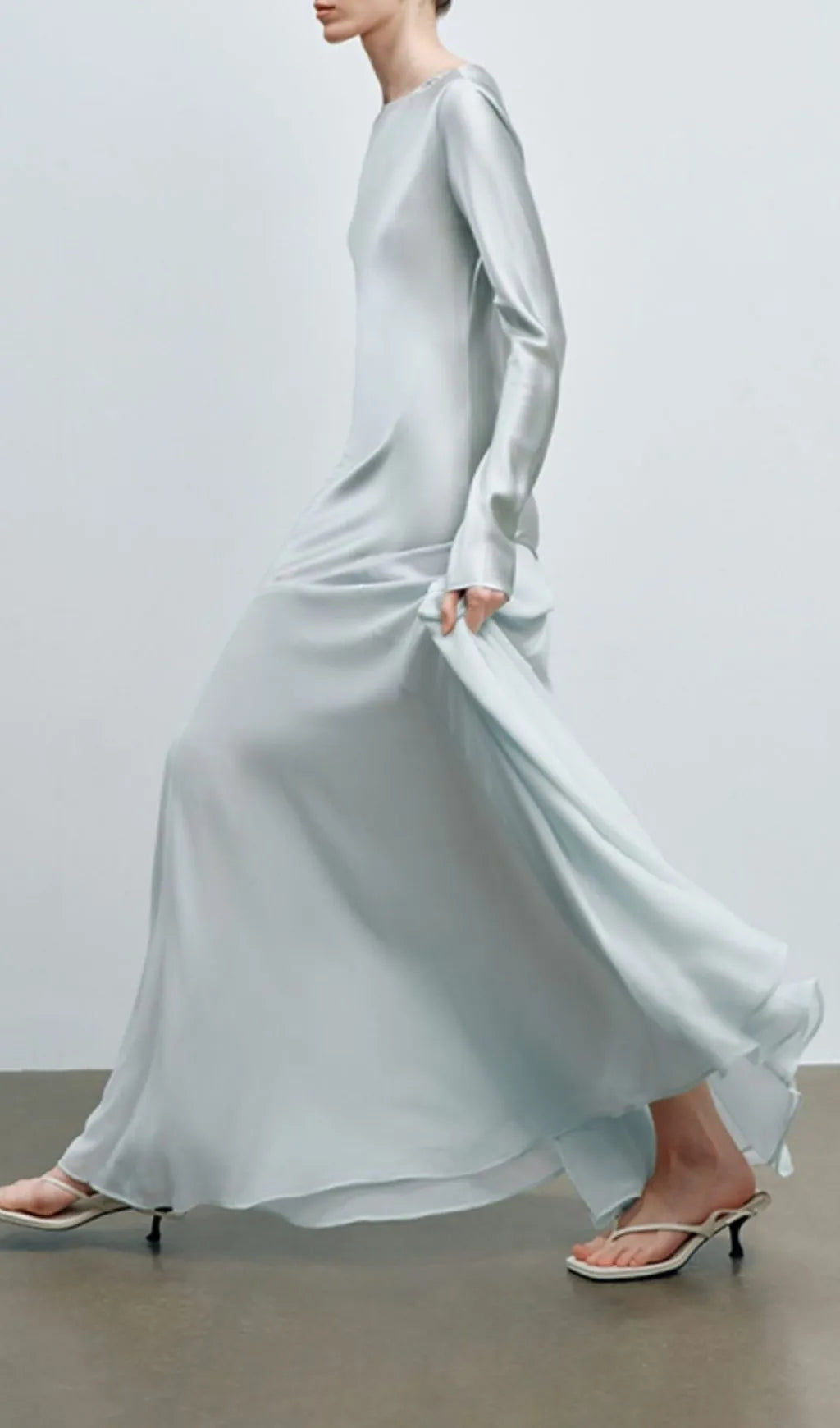 Khaza Long Sleeve Mesh Maxi Dress Flowering Girl