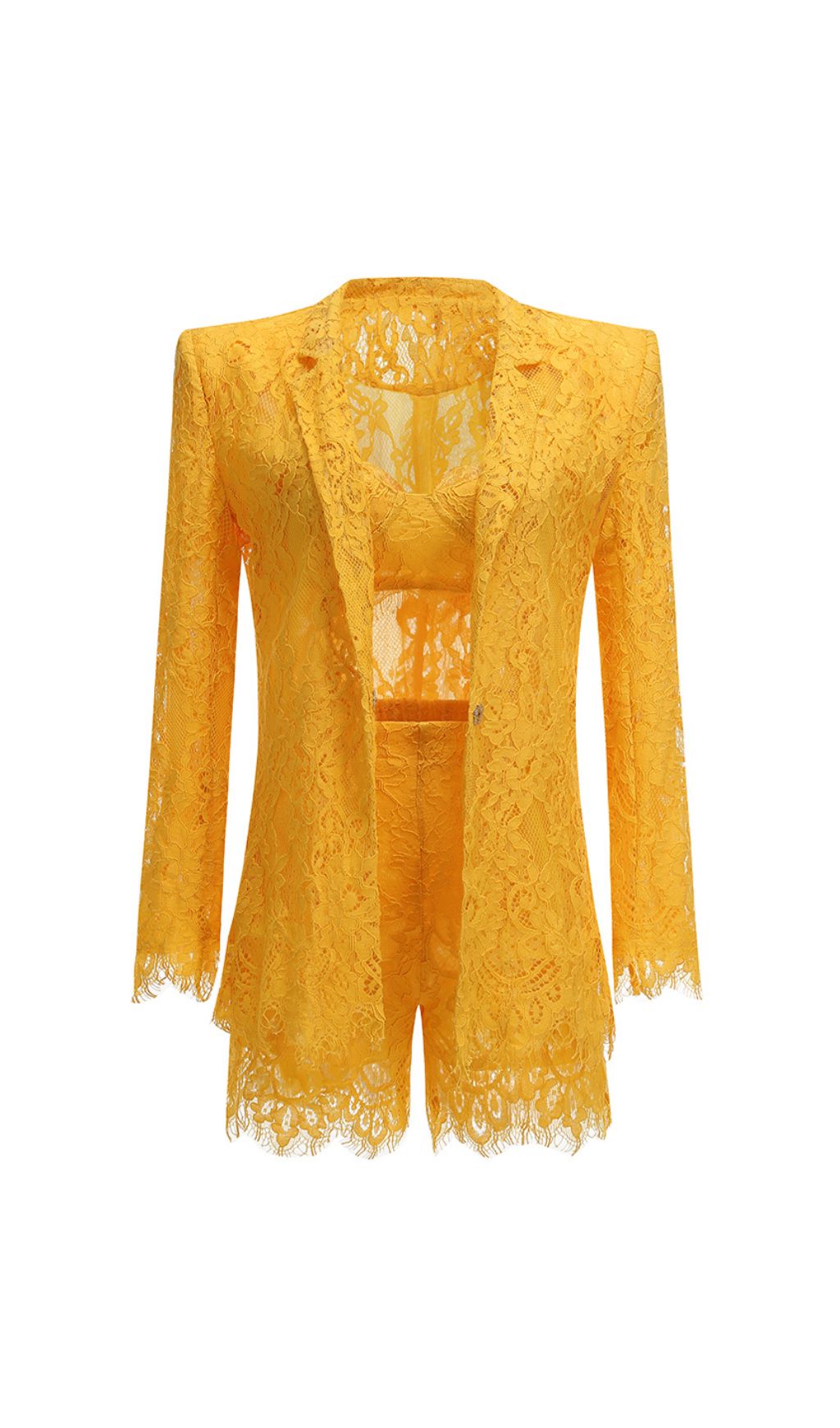 Giuseppe Yellow Lace Three-Piece Set Flowering Girl