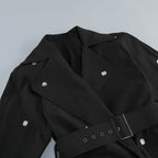 Malika Black Rhinestone Blazer Dress Flowering Girl