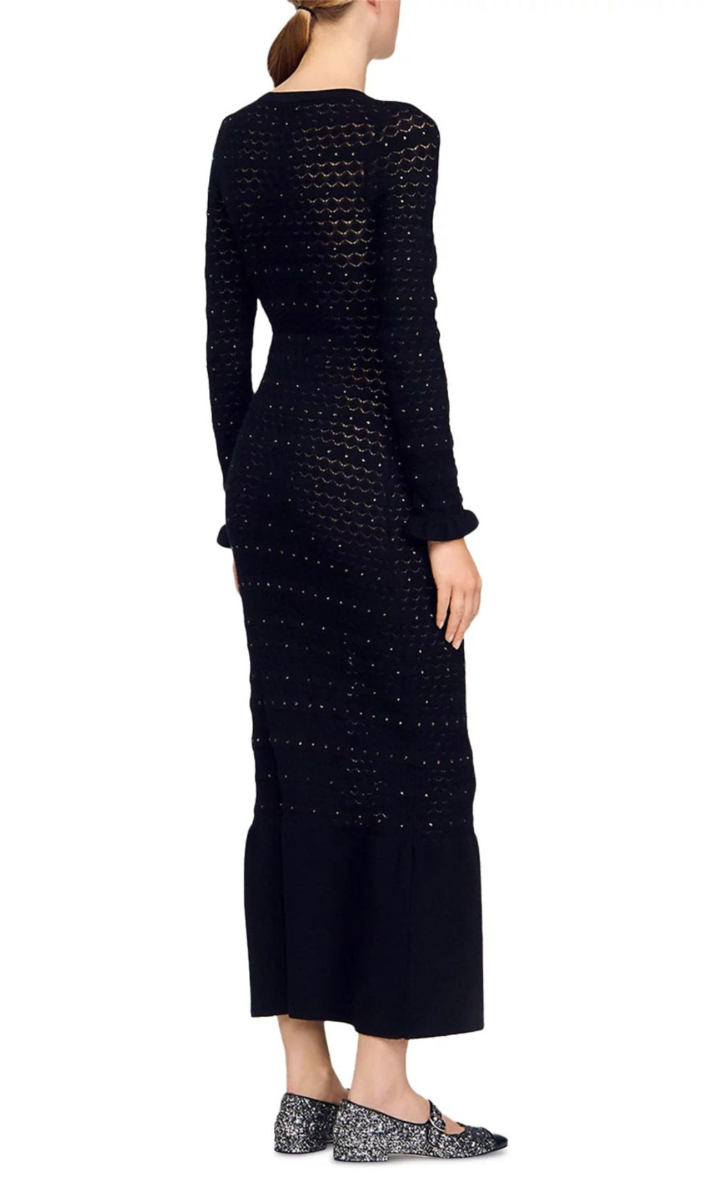 Rhinestone Knit Maxi Dress Flowering Girl