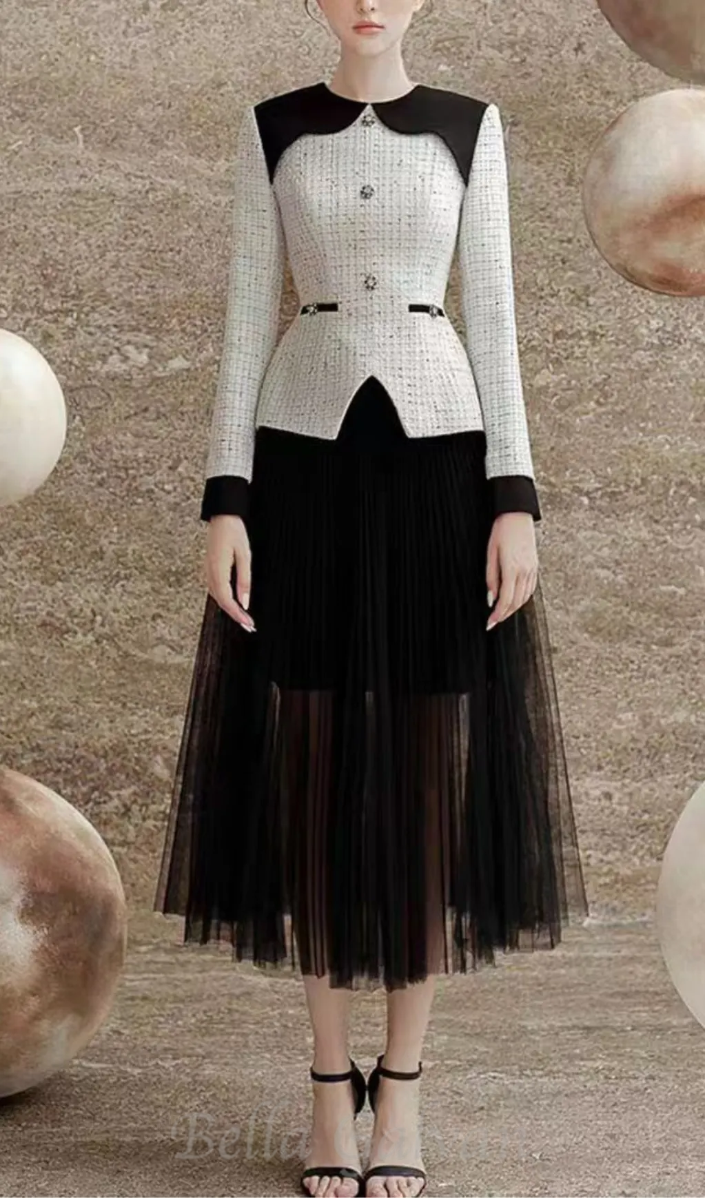 mandy two-tone pleated tulle suit Flowering Girl