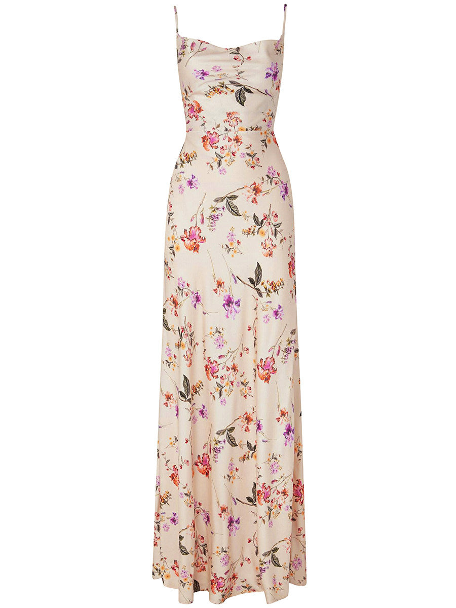 White Floral Slip Maxi Dress Flowering Girl