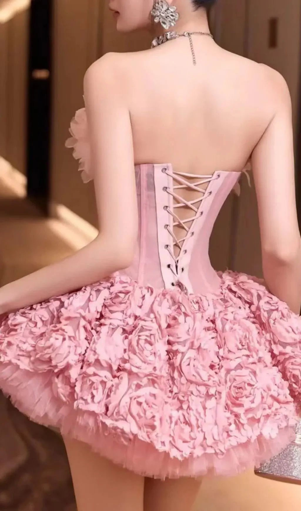 Irma Strapless Corset Flower Mini Dress Flowering Girl
