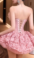 Irma Strapless Corset Flower Mini Dress Flowering Girl