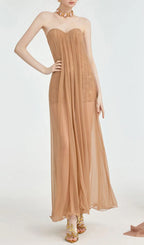 Fintan Strapless Mesh Maxi Dress Flowering Girl