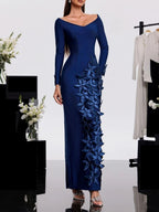 Harita Off Shoulder Flower Bandage Maxi Dress Flowering Girl