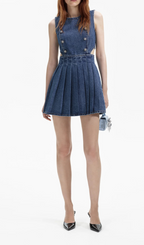 BLUE DENIM CUT-OUT MINI DRESS Flowering Girl