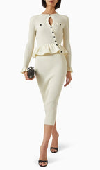 Henson Knit Long Sleeve Midi Dress Flowering Girl