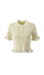 Flounced Sweater Flowering Girl