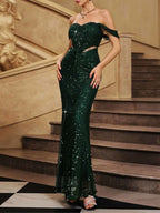Margie Green Sequin Maxi Dress Flowering Girl