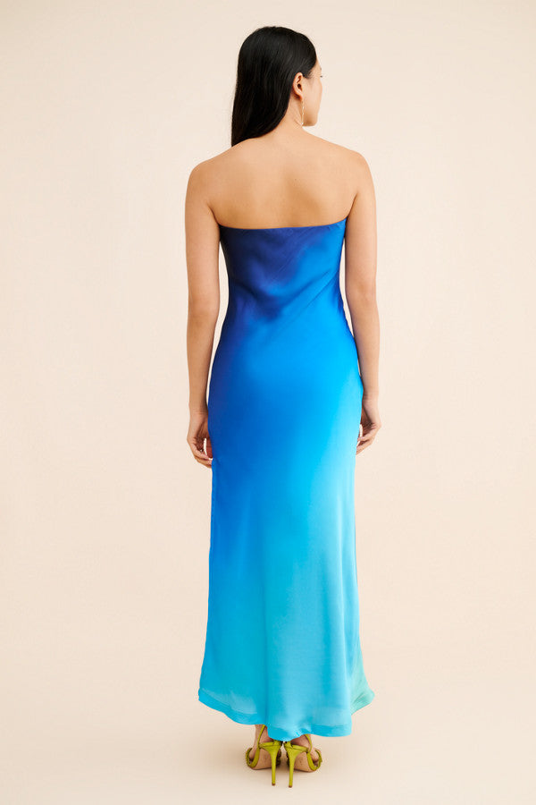 Strapless Ombre Maxi Dress Flowering Girl