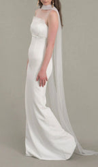 Jalene White Mesh Wedding Dress Flowering Girl