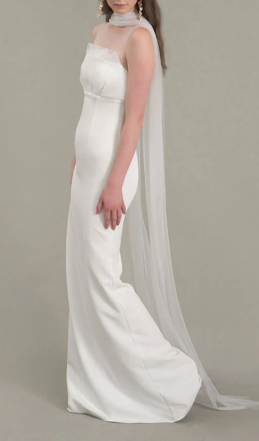Jalene White Mesh Wedding Dress Flowering Girl
