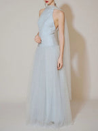 Marcela Halter Mesh Maxi Dress Flowering Girl