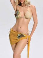 Ambric Flower Sequin Three-Piece Swimsuit Flowering Girl