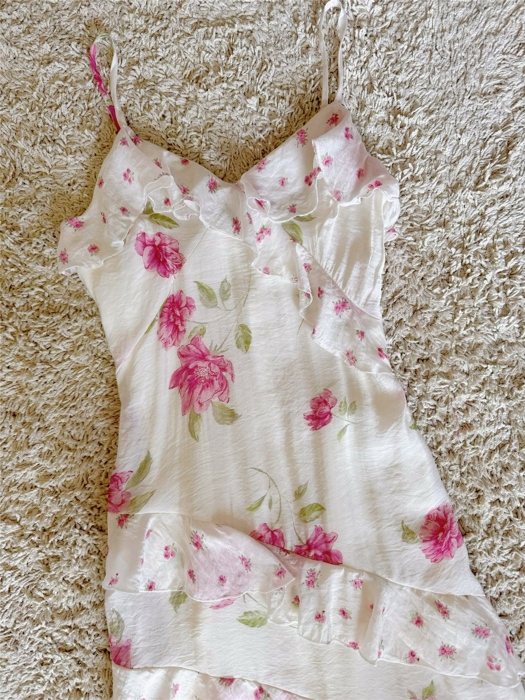 Floral Ruffle Tiered Maxi Dress - Pink & Ivory Flowering Girl