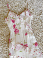 Floral Ruffle Tiered Maxi Dress - Pink & Ivory Flowering Girl