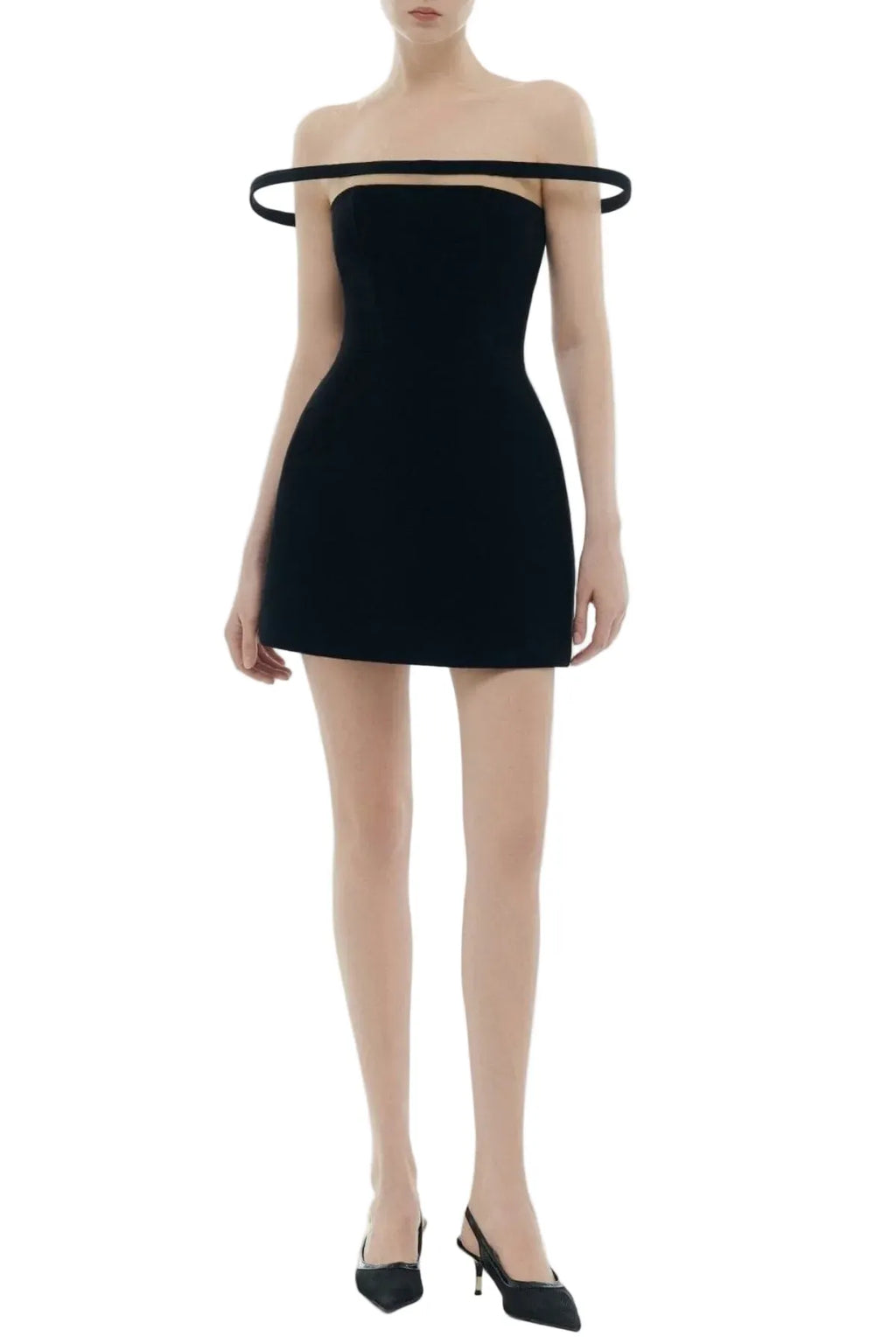 Kassiani Off Shoulder Mini Dress - Black Flowering Girl