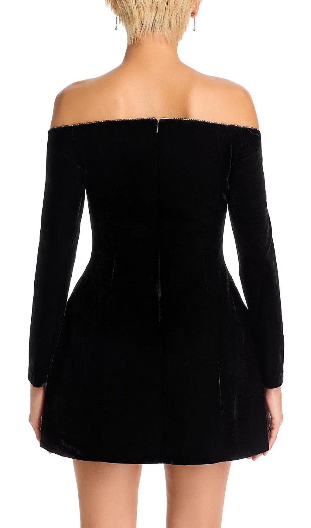 Black Off Shoulder Mini Dress Flowering Girl