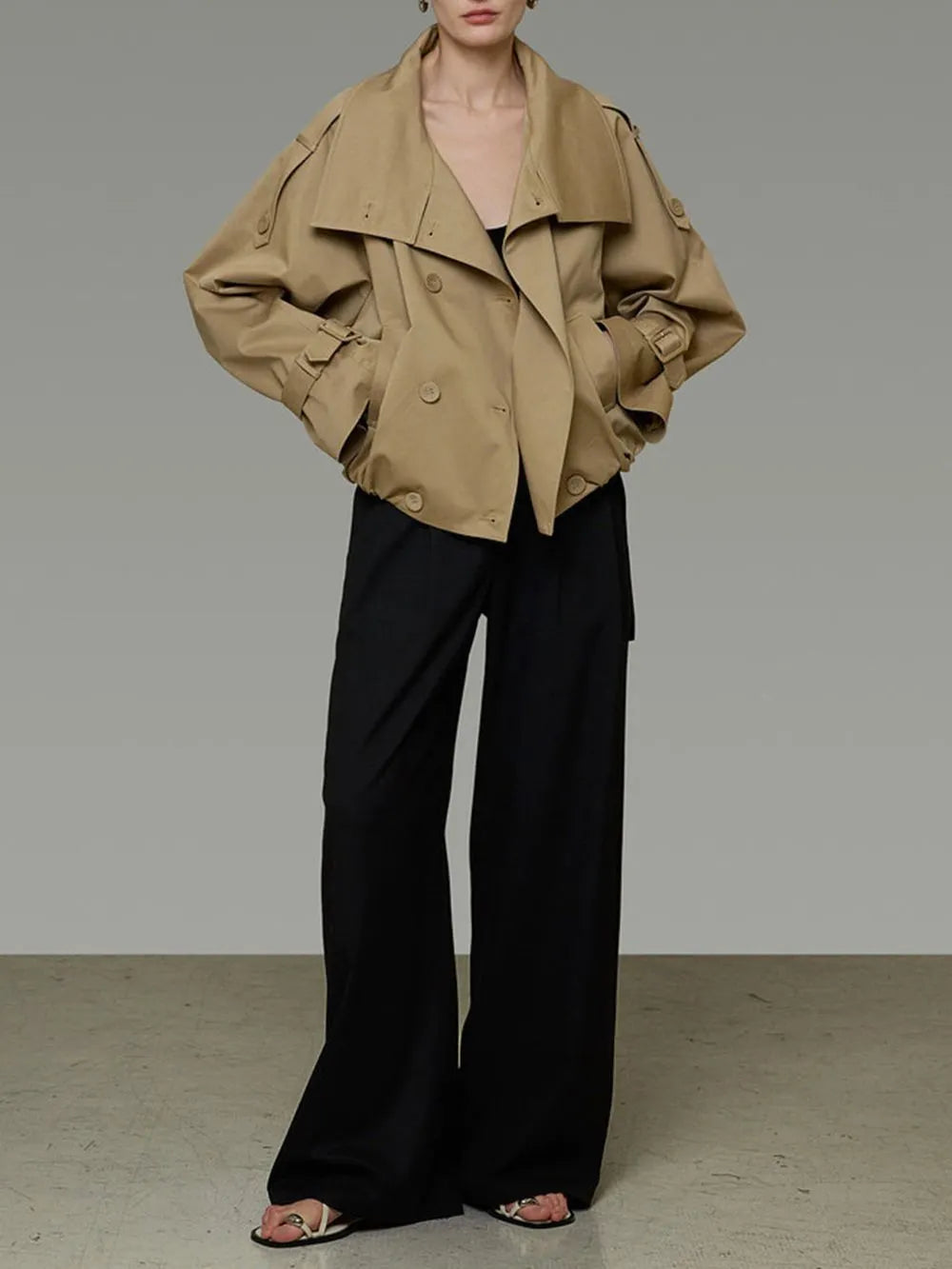 Mehera Khaki Jacket Flowering Girl