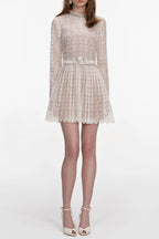 Odelette Cream Organza Lace Mini Dress Flowering Girl