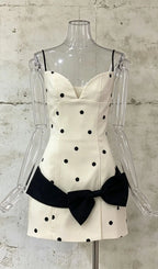 Licia Strappy Dot Bow Mini Dress Flowering Girl