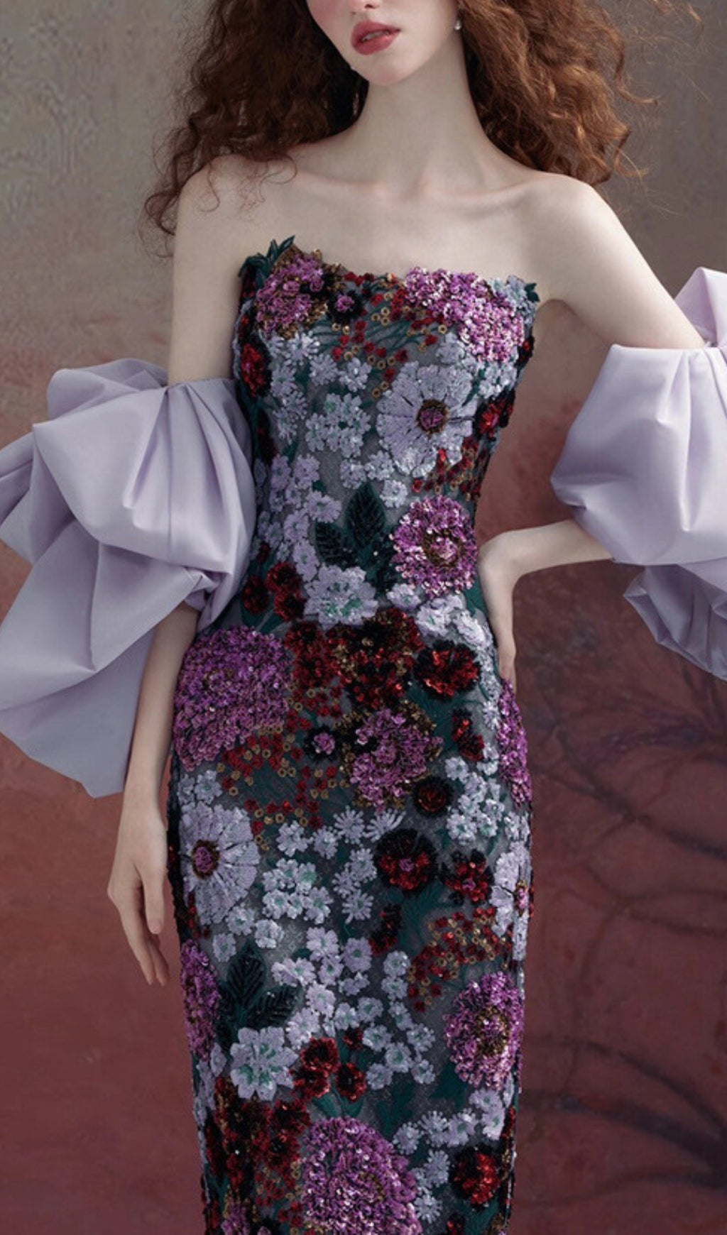 Anke Floral Sequin Maxi Dress Flowering Girl