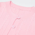 Kilenya Light Pink Knit Short Sleeve Midi Dress Flowering Girl